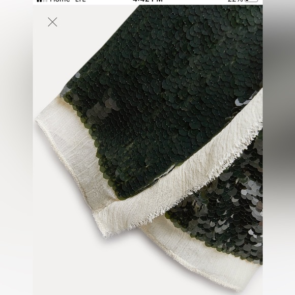 Zara green SEQUIN BLAZER ZW COLLECTION party wedding - Picture 3 of 11